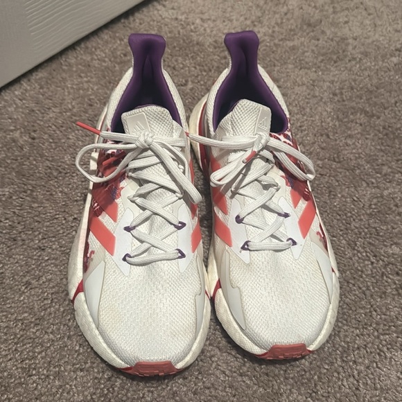 Adidas White and Red Athletic Shoes - Picture 4 of 5